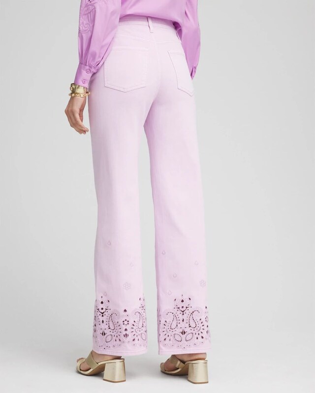 Lavender Eyelet High-Rise Jeans - image 3